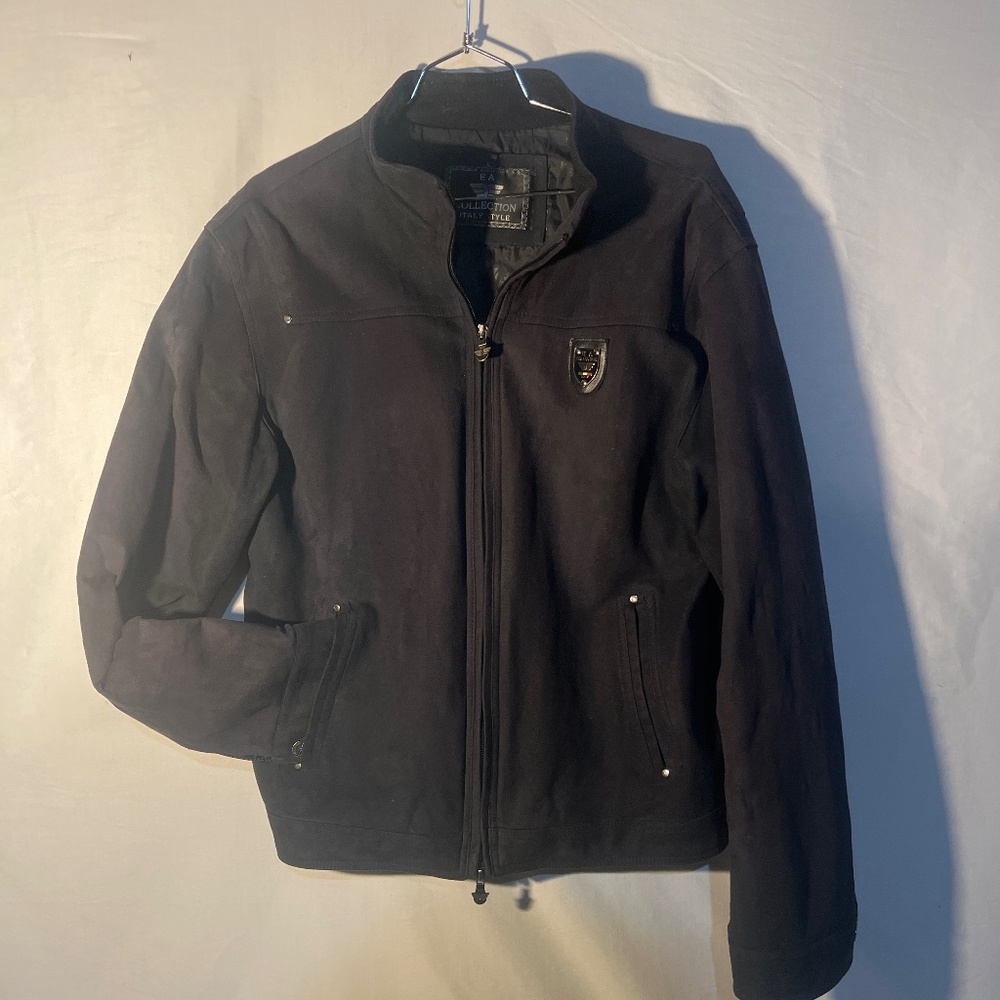 EA Collection "Italy Style" Black Suede Men's Jacket - Size Large